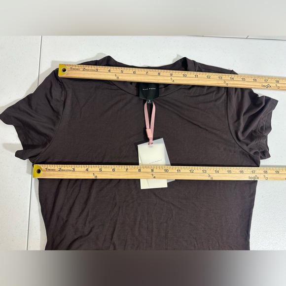 NWT Alex Marie Women's Size Small S Brown Short Sleeve T-shirt Casual Rayon - Picture 6 of 7